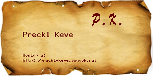 Preckl Keve névjegykártya